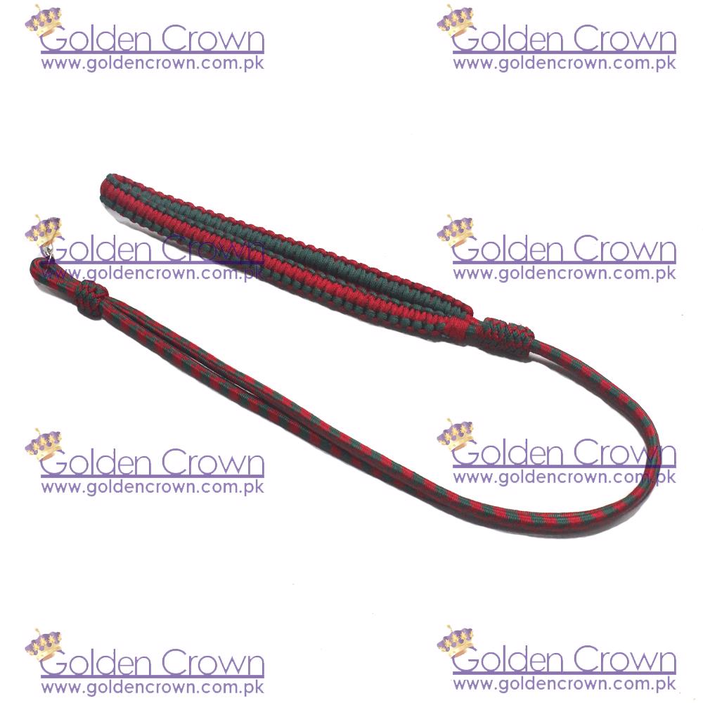 Product image - Military Lanyard, Military Security Officers Uniform Lanyard, Military Pistol Cord Lanyard,  Uniform Shoulder Lanyard, Military Braided Whistle Cord, Military Corded Lanyard, Army Band Lanyard,https://goldencrown.com.pk/products/c1031_Military-Ceremonial-Uniforms-Accessories-Manufacture/c1055_Military-Lanyards-Supplier-Military-Whistle-Cords-Su/i8716_Military-Lanyard-Braid-Whistle-Cord-red-and-Green.aspx